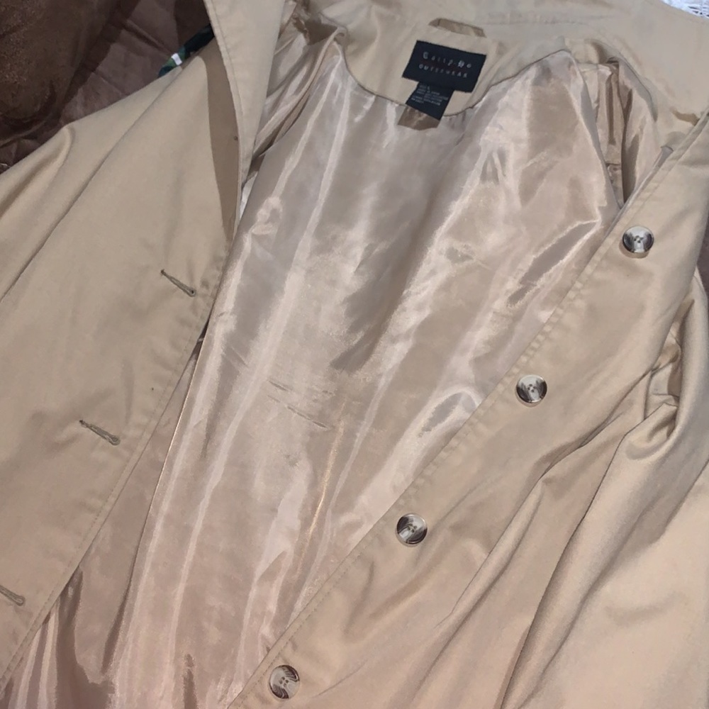 Tally Ho Outwear trench coat Khaki Women’s Size Large - Picture 9 of 9